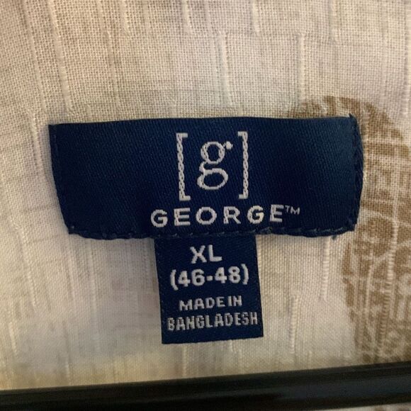 Pre Owned Men’s George Short Sleeve Button Up Sz XL White Island Vibe - Picture 9 of 10